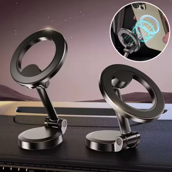 Alloy 360° Foldable Magnetic Phone Holder | Universal MagSafe Mount for Car, Home & Office