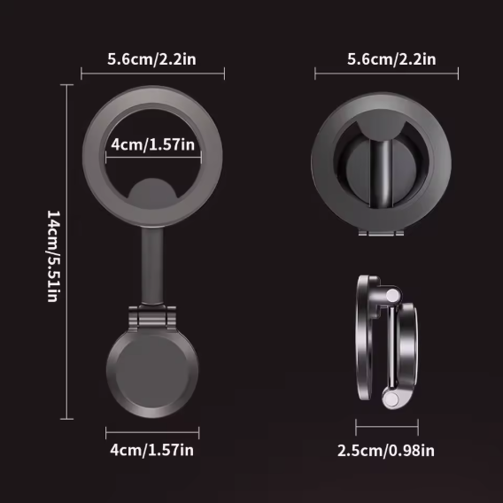 Alloy 360° Foldable Magnetic Phone Holder | Universal MagSafe Mount for Car, Home & Office