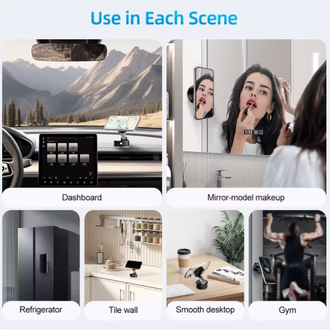 Vacuum Suction Magnetic Phone Holder, Upgrade Magnetic Suction Phone Mount Foldable & Retractable Vacuum Magnetic Phone Stand