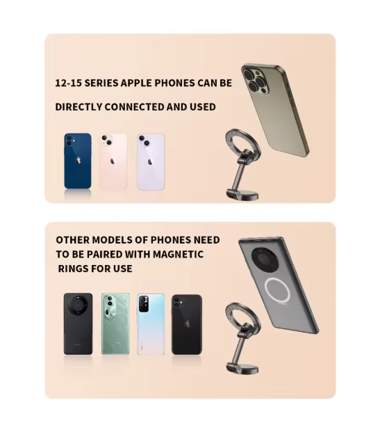 Alloy 360° Foldable Magnetic Phone Holder | Universal MagSafe Mount for Car, Home & Office